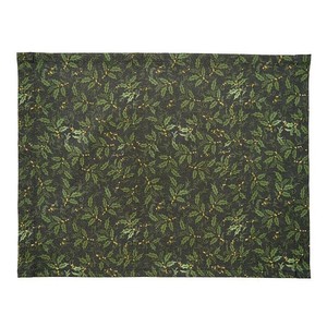 5 Piece 100% Cotton Black Placemat Set Durable 35x45cm Printed Machine Washable <b>Table</b> <b>Mats</b> with Green Plant Pattern for Home Use - Product Image 1