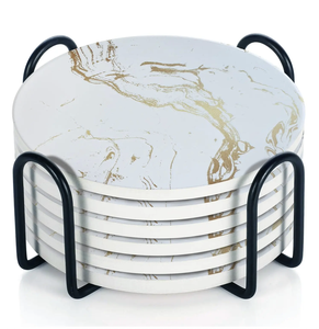 Round Shape Marble <b>Coaster</b> for Home Hotel Office Use Serving <b>Drinks</b> <b>Coaster</b> - Product Image 3