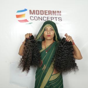 Extensions de cheveux humains vietnamiens du temple bouclé bon marché du vendeur Cuticule alignée et cheveux indiens naturels sans traitement chimique - Product Image 6