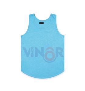 Haute qualité respirant séchage rapide hommes femmes été Gym débardeur solide blanc coton tricoté col rond unisexe entraînement - Product Image 6