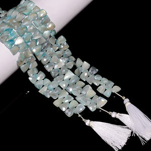 ลูกปัดมูนสโตนสีน้ำเงินแบบไบโอ, ลูกปัดสามเหลี่ยมพลอยมูนสโตนเคลือบ, ลูกปัดพลอยมูนสโตนเหลี่ยมเพชรพลอยสำหรับทำเครื่องประดับ, - Product Image 3