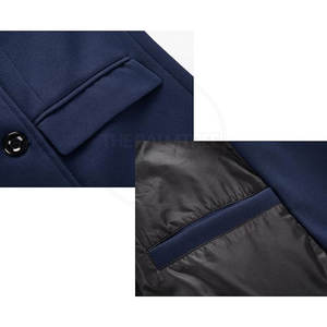 Abrigo largo de invierno de calidad superior de una pieza Diseña tu propio abrigo largo de manga larga para hombre - Product Image 6