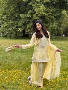 Salwar Kameez คอลเลกชันการแต่งกายของปาร์ตี้ดีไซน์เนอร์แบบใหม่ปักเลื่อมลายด้วยการเย็บเต็มรูปแบบแห้งเร็วทั้งหมด - Product Image 2