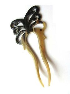 Accesorio de pelo de cuerno de búfalo de diseño para estilo de belleza orgánica Horquilla de pelo de cuerno retorcido elegante hecha de material de buey real - Product Image 2