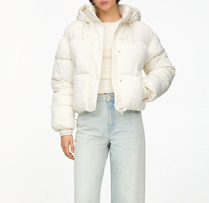 Chaqueta acolchada transpirable de punto de lana de alta calidad para mujer, abrigo impermeable de invierno con forro de nailon - Product Image 1