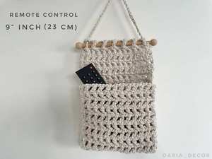 Petite suspension murale en macramé, organiseur de courrier, sac en coton élégant pour l'entrée et le rangement à domicile - Product Image 4