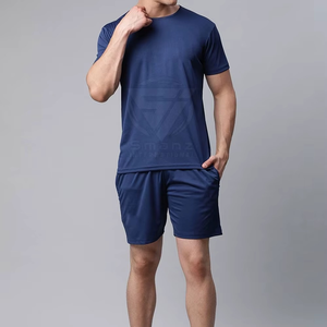 Conjuntos de Camiseta y Pantalones Cortos Deportivos Personalizados para Hombre, Cuello Redondo, Transpirables, 280GSM, Felpa Francesa, Algodón, Manga Corta, Traje Deportivo de Verano - Product Image 2