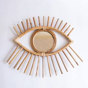 Miroir de bain en rotin, miroir mural en verre de qualité supérieure, miroir de mauvais œil mural, décoration de la maison OEM ODM accepté - Product Image 3