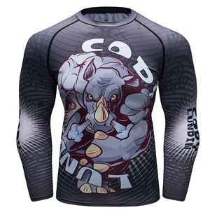 เสื้อคอมเพรสชั่นออกกำลังกายแบบกำหนดเองสำหรับผู้ใหญ่ UPF50 ระบายอากาศได้ดี ผลิตจากโพลีเอสเตอร์/สแปนเด็กซ์ เสื้อรัดกล้ามเนื้อสำหรับออกกำลังกาย เสื้อรัดกล้ามเนื้อสำหรับ MMA สินค้าขายดี - Product Image 6