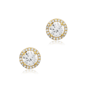 ต่างหูแบบติดหูทรงกลม 9 มม. ประดับด้วยคริสตัลใสชุบทอง ดีไซน์ทันสมัย ทำด้วยมือ เงินแท้ 925 สำหรับงานปาร์ตี้ ขายส่ง - Product Image 4