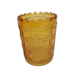 Votive ronde en verre et fer avec support Couleur rose et noire Pots à bougies au design classique pour la maison et la décoration de Noël - Product Image 5