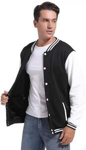 Veste de Baseball Homme Slim Fit Varsity Casual Letterman Bomber Vert 100% Coton pour l'hiver - Product Image 3