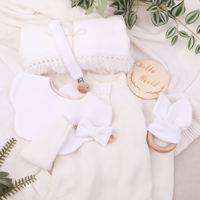 Ensemble cadeau nouveau-né ensemble cadeau bébé douche ensemble bébé glands couverture sucette chaîne bébé combinaison lapin anneau de dentition naissance boîte-cadeau