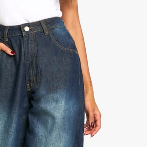 2025 nouvelles dames Baggy jean effet délavé mode ample jambe large respirant haute qualité été femmes jean droit pantalon - Product Image 5