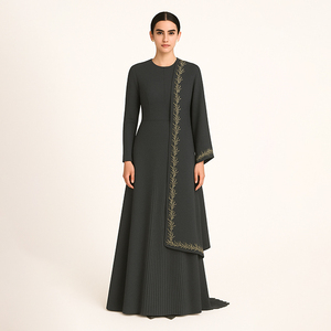 Georgette Abaya Diseño musulmán tradicional con diseño moderno para bodas y ocasiones especiales - Product Image 2
