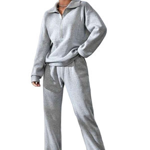 Alta calidad logotipo personalizado algodón polar Joggers mujeres chándales conjuntos transpirable deporte de invierno al por mayor - Product Image 1