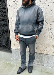 Sudadera con capucha extragrande personalizada al por mayor 2026, de ajuste regular, bordada, de forro polar 100% algodón, con efecto desgastado, estilo urbano, tallas grandes - Product Image 6