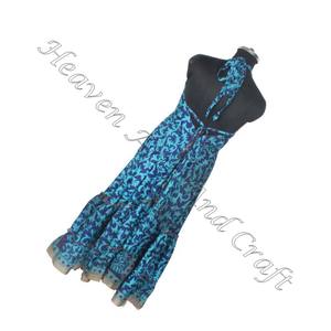 Robes indiennes en soie Vintage faites à la main, vêtements tendance d'été et de plage, robe longue pour filles, offre spéciale - Product Image 6