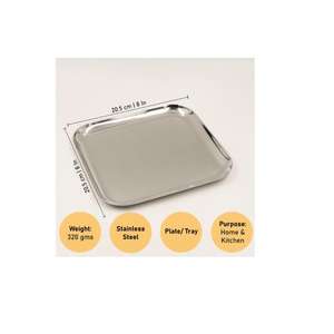 Bandeja DE SERVICIO DE ACERO INOXIDABLE duradera adecuada para uso en catering de restaurantes de hoteles con alta resistencia al calor y la corrosión - Product Image 1