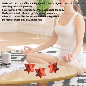 Cristaux de dodécaèdre de jaspe rouge en vrac Merkaba en cristal sculpté pour la force de la vitalité et la pratique spirituelle Pierre naturelle par Merkaba - Product Image 5