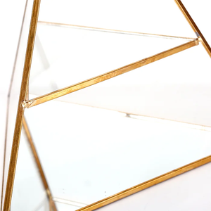 แท่นวางเครื่องประดับทรงพีระมิดทำจากแก้ว3ชั้นทรงกรวยกล่องใส่แหวนสำหรับสร้อยคอสร้อยข้อมือต่างหู - Product Image 2