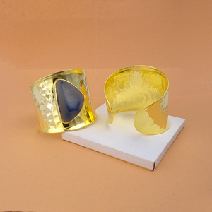 Agate Druzy Gemstone Manchette Bangle Plaqué Or Ajustable Déclaration Bangle & Bracelets Artisanat Fabrication en vrac Lot Fourniture Bijoux - Product Image 4