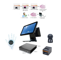 Terminal tactile POS en alliage d'aluminium de 15 pouces kiosques ODM système autorisation de connexion sans mot de passe VIP Palm Vein caisse enregistreuse POS
