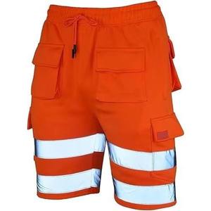 Shorts de sécurité réfléchissants à haute visibilité pour hommes en gros, shorts cargo vintage à taille élastique, toutes les couleurs - Product Image 6