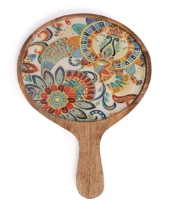 จานไม้ทรงกลมเคลือบไม่เหมือนใครจานไม้เสิร์ฟตกแต่ง - Product Image 1