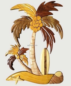 Tropical Vietnam Durable Painted Wooden <b>Wall</b> Hanging Door Plaques Intarsia Woodworking Name <b>Sign</b> Hawaii Tropical Pattern SAFIMEX - Product Image 3