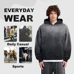 Custom 500gsm Oversized Heavy Weight 100% Cotton Hoodie Latest <b>Vintage</b> Acid Washed Streetwear Plus Size for Winter <b>Tracksuits</b> - Product Image 5