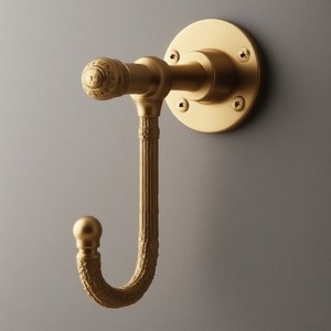 Handcrafted Brass Metal Coat <b>Hook</b> With Antique Finish And Elegant Decorative Wall Mounted Design For Home Interiors - Product Image 1