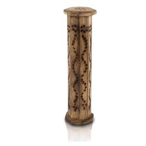 Wooden <b>Incense</b> Stick & <b>Cone</b> Burner Holder Tower Large Organic Eco Friendly Ash Catcher Agarbatti Holder Rustic Style Hand Carved - Product Image 1
