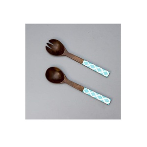 Ensemble de couverts en bois 100% avec vernis pour la maison, couverts à texture en bois naturel avec vernis pour la cuisine et le dessus de table - Product Image 2