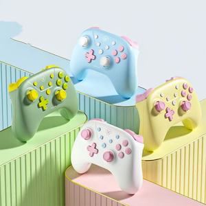 Manette de jeu Macaron transfrontalière en promotion, 3 modes, sans fil Bluetooth 2.4G, double vibration pour <span class=keywords><strong>Switch</strong></span>, PC, Mobile - Product Image 4