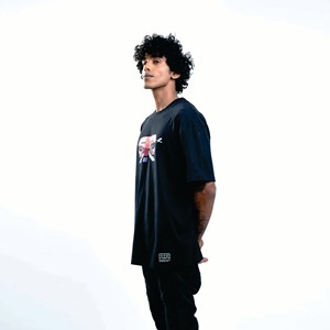 เสื้อยืดผู้ชายสไตล์ฮิปฮอปสำหรับผู้ชายเสื้อยืดผ้าแอซิดธรรมดาไซส์ใหญ่พิเศษพิมพ์โลโก้ได้ตามต้องการ - Product Image 3