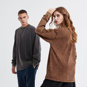 Venta al por mayor sólido 250g manga corta transpirable Casual Vintage Unisex camiseta para hombres - Product Image 2