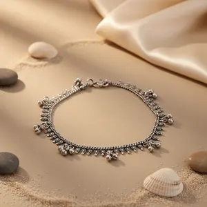 สร้อยข้อเท้าแฟชั่นเงินแท้ 925 สำหรับผู้หญิง - Product Image 1