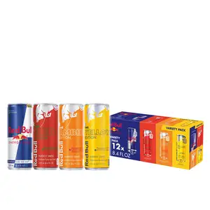 Pacchetto di varietà di bevande energetiche Red Bull, Red Bull, edizione rossa, ambra e gialla e bevande energetiche, 8.4 FlOz, 12 confezioni di lattine