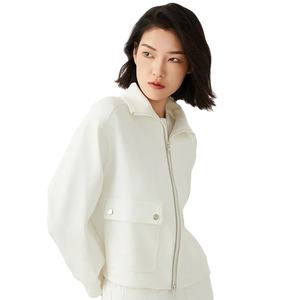 Sweat-shirt court d'automne pour femmes de luxe sweat à capuche zippé en coton peigné imprimé Logo dames Sport manteaux décontractés courte longueur doublée - Product Image 4