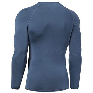 Low Moq Custom Size Sublimated BJJ Rash Guard For Men Custom 85% <b>Polyester</b> 15% Spandex Fiber MMA Grappling Compression Shirts - Product Image 3