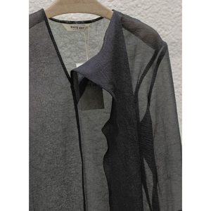 Blusa OLIVER WRAP para mujer, camisa de manga larga, tela transparente de triacetato, ropa de moda para mujer, marca de lujo - Product Image 4