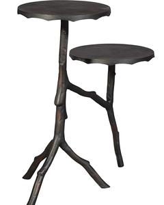 Table d'appoint et d'appoint en fonte d'aluminium durable | Finition en cuivre antique | Meubles de salon à la maison antique | Table d'appoint en métal noir - Product Image 1