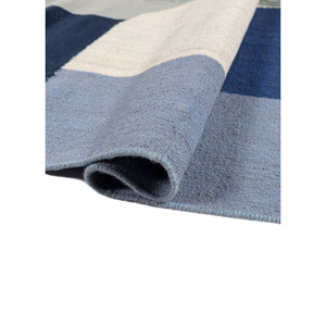 Alfombra de Lana Tejida Plana Azul Indusbar ADWL-1271, Rectangular de 9x12, para Entrada, Pasillo o Sala de Estar, para Adolescentes - Product Image 2