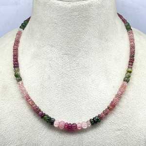 Vivid Harmony Multi <b>Tourmaline</b> Beads Necklace Polished Colorful Gemstones Bold Artisan Jewelry Premium Quality Trendy Luxe - Product Image 1