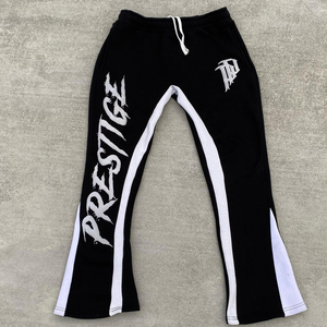 Ew Custom Logo Puff Print Flare Sweatpants High Quality 100% Cotton <b>Track</b> Sweat <b>Pants</b> <b>Vintage</b> Acid Wash Flare Sweatpants Men - Product Image 4