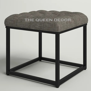 เฟอร์นิเจอร์เหล็กแท้ทรงสี่เหลี่ยมผืนผ้าทันสมัยและเรียบง่ายสำหรับห้องนั่งเล่นและห้องรับประทานอาหารพร้อมเก้าอี้ออตโตมันโลหะ - Product Image 4