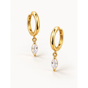 Marquise Drop <b>Huggie</b> Crystal <b>Earrings</b> - Product Image 1