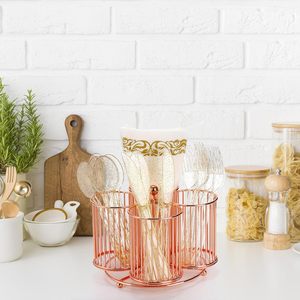 Customized High Quality Multi-Functional Metal Wire Cutlery Holder Tabletop Wholesale Prices - Product Image 5