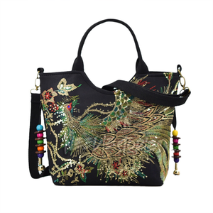 Bolso de hombro de lona hecho a mano más vendido 100% diseño de puntada a mano personalizado hecho en Pakistán - Product Image 3